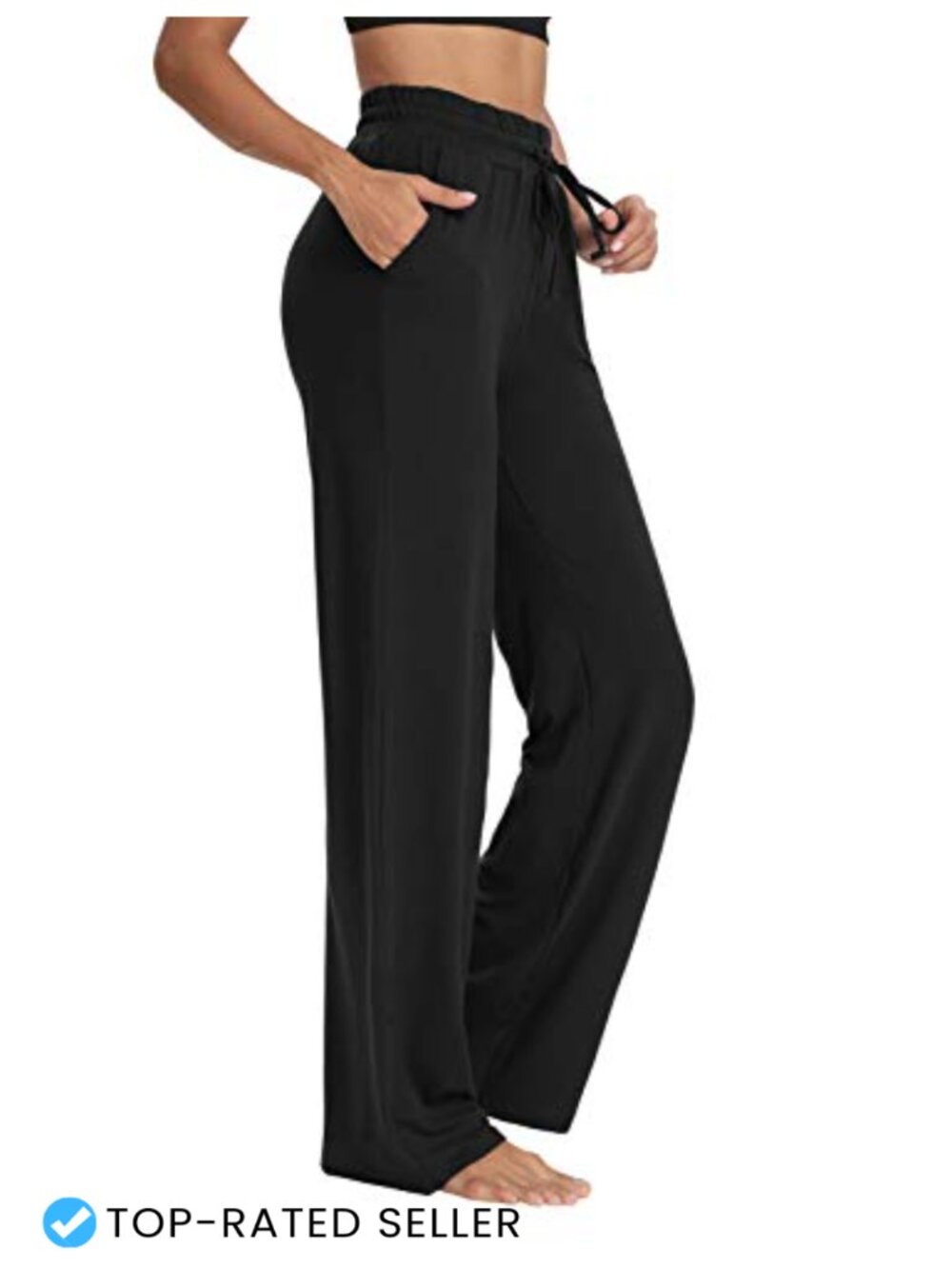 Wide Leg High Waisted Yoga Sweatpants with Pockets Lounge Pajamas Workout Pants